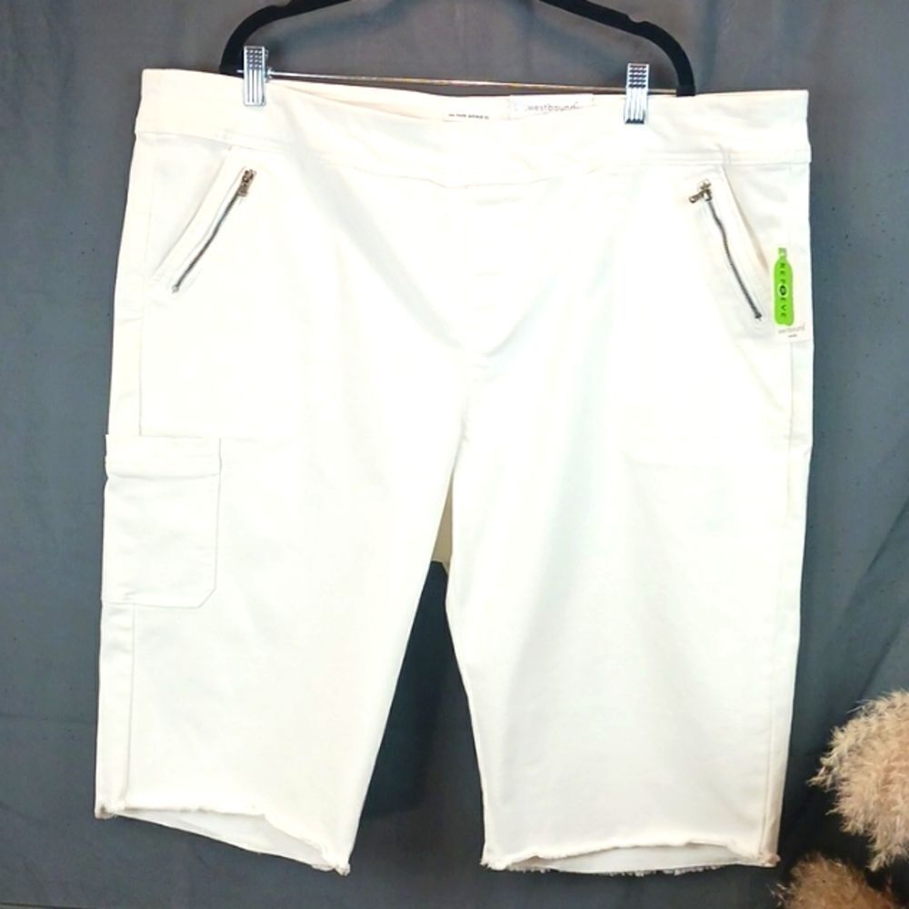 Westbound The Park Avenue fit midrise stretch white Bermuda shorts 22w